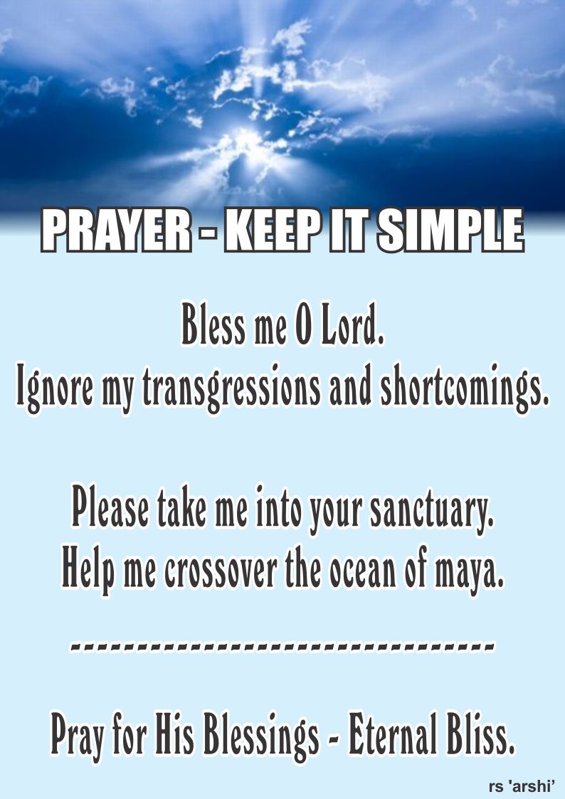PRAYER - KEEP IT SIMPLE