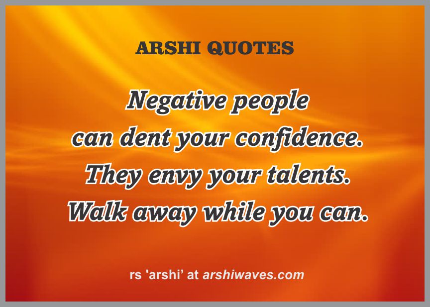 Avoid negative people