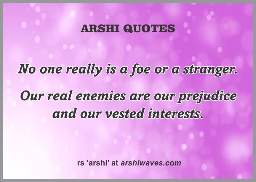 Know your real enemies